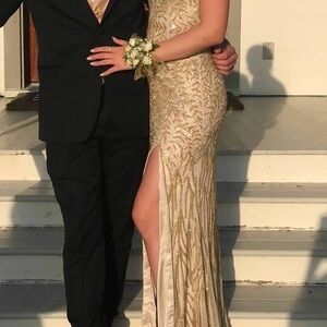 Gold Sequin Evening Dress